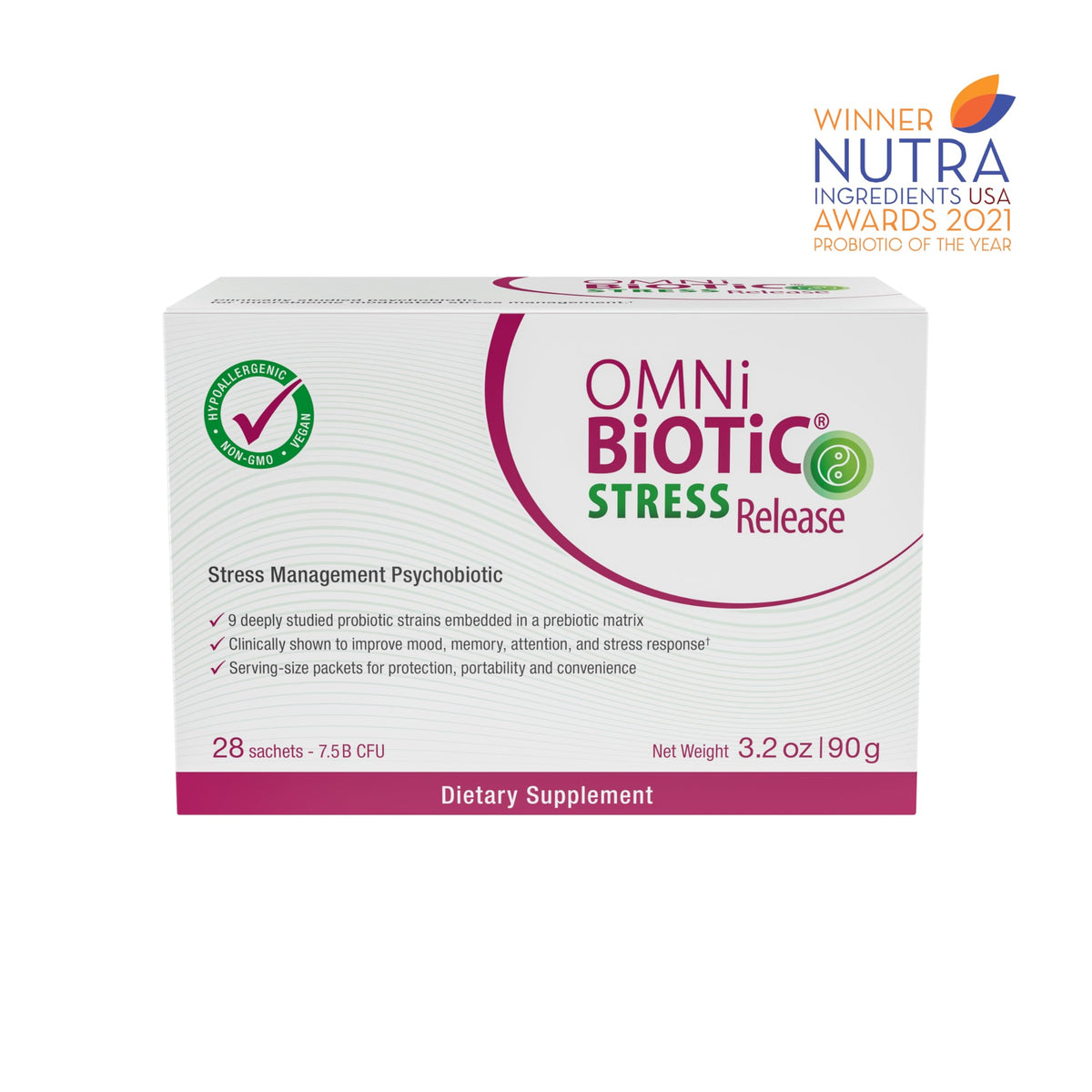 supplement products​OMNi BiOTiC Stress Release - Clinically Tested Probiotic for Stress Management & Gut-Brain Axis Support - Stress Probiotic and Mood Probiotic - Vegan, Non-GMO (28 Daily Packets) - JerryCherryUSA