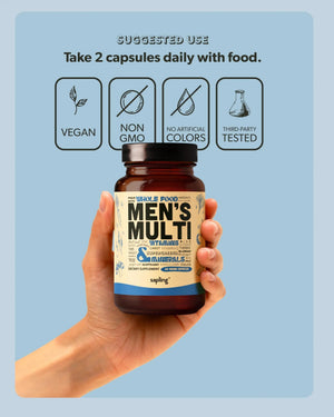 Multivitamin for Men - Daily Men’s Multivitamin - Methylated B Complex with Whole Food Ingredients, Vitamin B12, Folate sapling