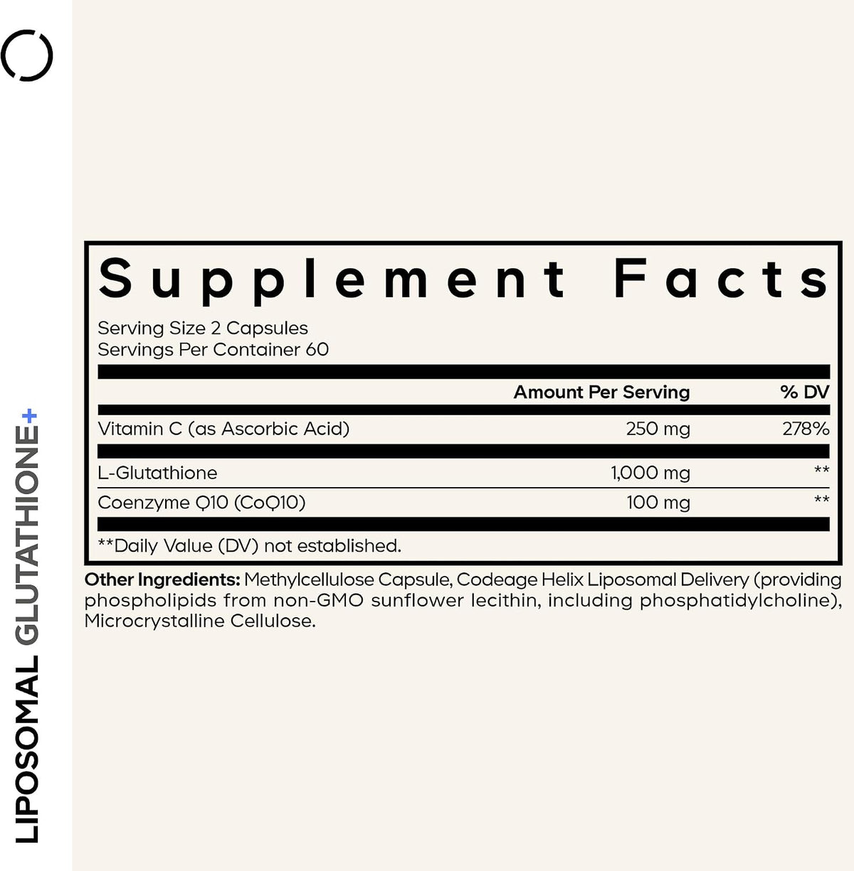 Codeage Liposomal Glutathione+ Supplement - 1000 mg Reduced L-Glutathione Pills, Vitamin C Ascorbic Acid, CoQ10 - Liposomal Delivery - Skin & Antioxidant Support - Non-GMO - 120 Capsules