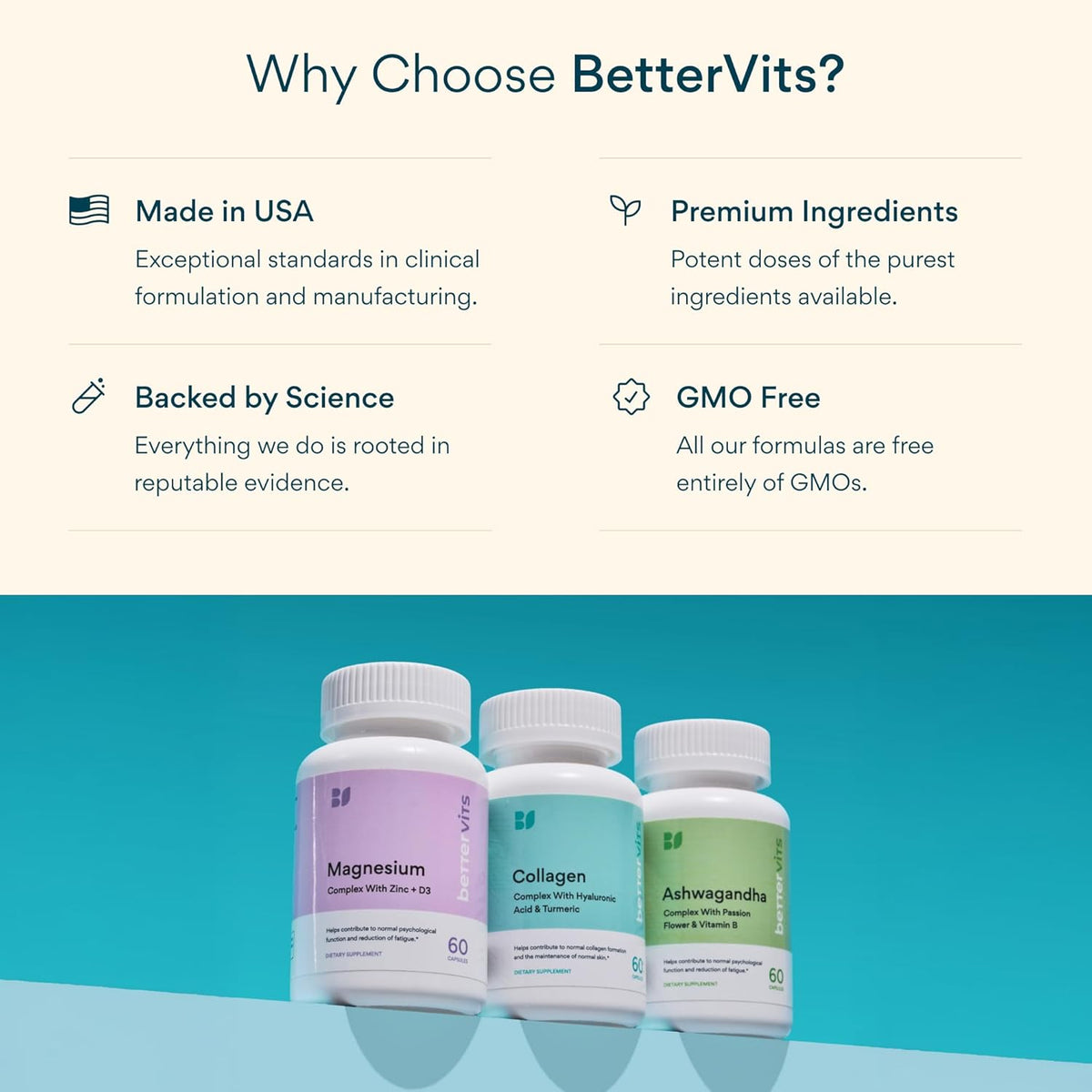 Bettervits Vitamin D3 5000 IU for Women and Men | with High Strength K2 Vitamins for Immune Support and Bone Health | Vitamin D Supplements with Calcium Absorption | 60 Vegetarian Capsules