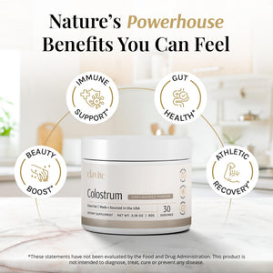 Elavite Bovine Colostrum Powder (Unflavored) Grass Fed Colostrum Supplement for Gut Health, Immune Support Healthy Hair, Skin & Nails - 30 Servings ElaviteBuy Supplements Australia