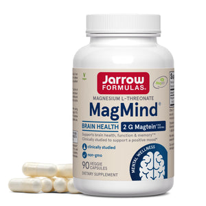 Jarrow Formulas Magnesium L-Threonate, MagMind Magtein Magnesium Supplement, Brain Supplements for Memory Support, 90 Veggie Capsules, Up to a 30 Day Supply Jarrow FormulasBuy Supplements Australia