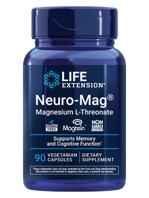 Life Extension Neuro-Mag Magnesium L-Threonate, Memory Health, Quick Thinking, Cognitive Health Support, Vegetarian, Non-GMO, 90 Vegetarian Capsules (144 mg from 2000 mg Magtein magnesium L-threonate Life ExtensionBuy Supplements Australia