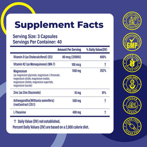 Magnesium Complex for Women & Men 1100mg, 7-in-1 Magnesium Supplement with Ashwagandha & L-Theanine for Calm & Sleep Support, High Absorption, Vegan 120 Capsules Zytheron buy supplements Au