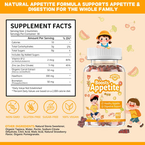 Appetite Booster Gummies for Kids Adults – Natural Blend of Hawthorn Zinc Carrot Supports Digestion Helps Increase Appetite, Promotes Healthy Eating Habits for Picky Eaters (Mixed Fruit Flavor) HeallianceBuy Supplements Australia