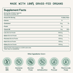 Adapt Naturals Organ Supplement, Bioavailable Grass Fed Beef Liver Capsules, Blend of Liver, Heart, Kidney, Pancreas & Spleen, Support Liver Cleanse Detox & Repair | Source of CoQ10-30 Days Supply ADAPT NATURALS BY CHRIS KRESSERBuy Supplements Australia
