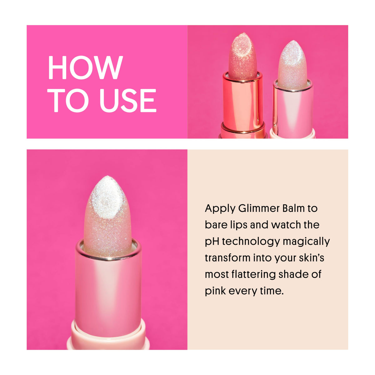 supplement products​Winky Lux Unicorn Glimmer Balm -Hydrating ph Lip Balm, Natural Pink Tint with pH Color Changing, Moisturize & Soften Lips While Leaving Sheer - JerryCherryUSA