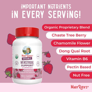 Organic Menstrual Support Gummies by MaryRuth's | for The Relief of Common Symptoms of Premenstrual Syndrome | PMS Support | Premenstrual Mood Support | USDA Organic | Non-GMO | Vegan | 30 Servings MARYRUTH'SBuy Supplements Australia