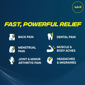 Advil Dual Action Back Pain Caplets Delivers 125mg Ibuprofen and 250mg Acetaminophen Per Dose for 8 Hours of Back Pain Relief - 144 Count AdvilBuy Supplements Australia