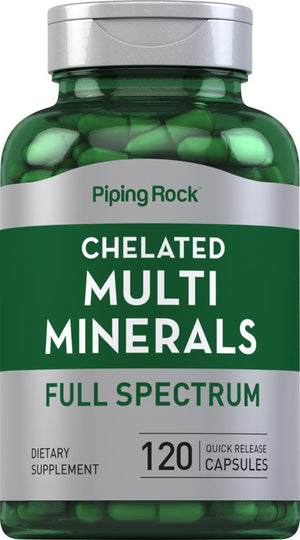 Piping Rock Mega Multi Mineral Chelated Supplement | 120 Capsules | for Men and Women | Iron Free | Non-GMO, Gluten Free Piping RockBuy Supplements Australia