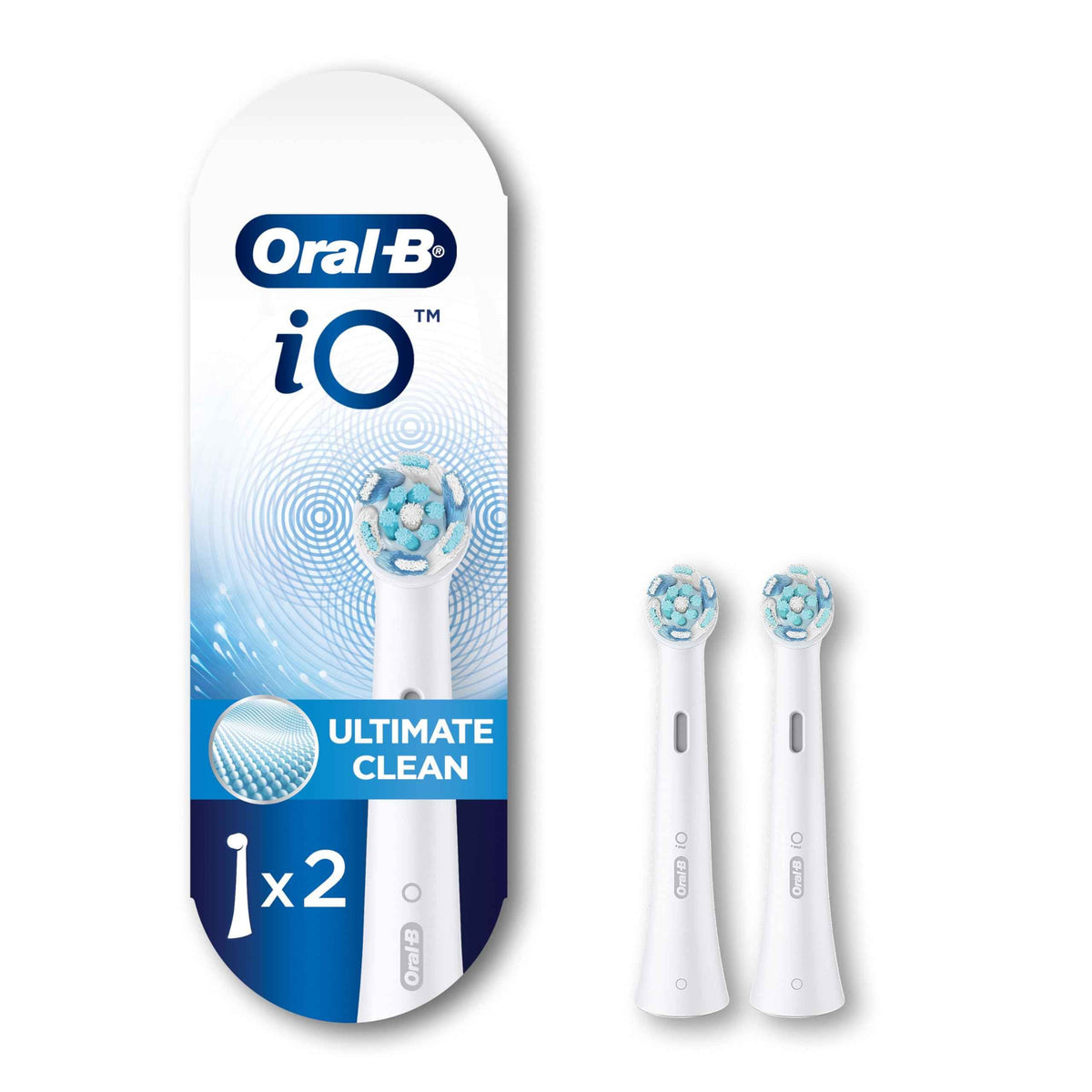Oral-B iO Series Ultimate Clean Electric Toothbrush Replacement Brush Heads for an Oral-B Electric Toothbrush, 2 Count, White