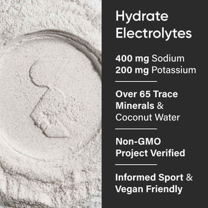 Sports Research® Hydrate Electrolytes Powder Packets - Sugar-Free & Naturally Flavored with Vitamins, Minerals, and Coconut Water