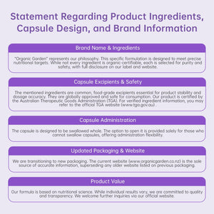 Organic Garden Natural Height Support Supplement for Teens & Young Adults - Bone Health & Growth Aid with L-Lysine, Red Algae Calcium, 19 Nutrients - 90 Capsules Organic GardenBuy Supplements Australia