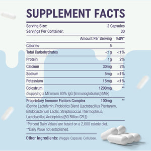 Yonrave Bovine Colostrum Capsules Supplement 1300mg - Extra High 60% IgG Bovine Colostrum - Gut, Bone, Exercise, Immune - 60 Capsules YonraveBuy Supplements Australia
