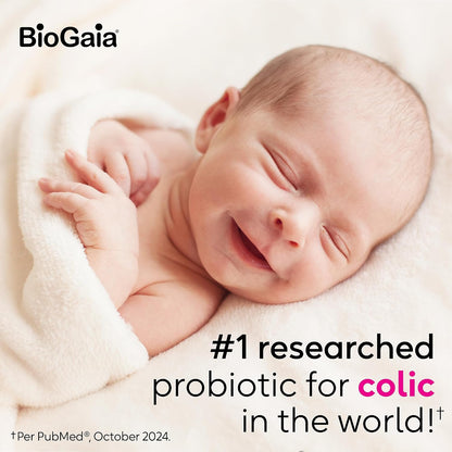 BioGaia Baby Probiotic Drops - Baby Essentials for Colic & Gas Relief, Safe for Newborns, Reduces Crying, Fussing, Colic, Gas, Spit-ups and Constipation, No allergens, Dairy, Soy, Gluten, or Sugar