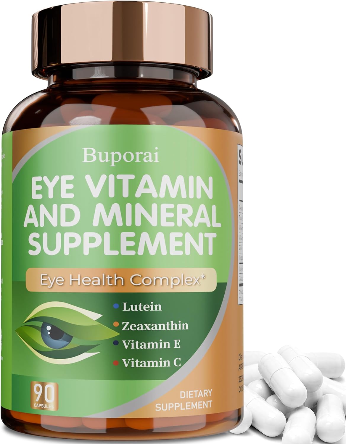 Eye Vitamin & Mineral Supplement for Eye Health, Contains Lutein, Zeaxanthin, Vitamin C, Zinc, and Vitamin E, Supports Macular Health and Relief from Dry Eyes (90 Count)