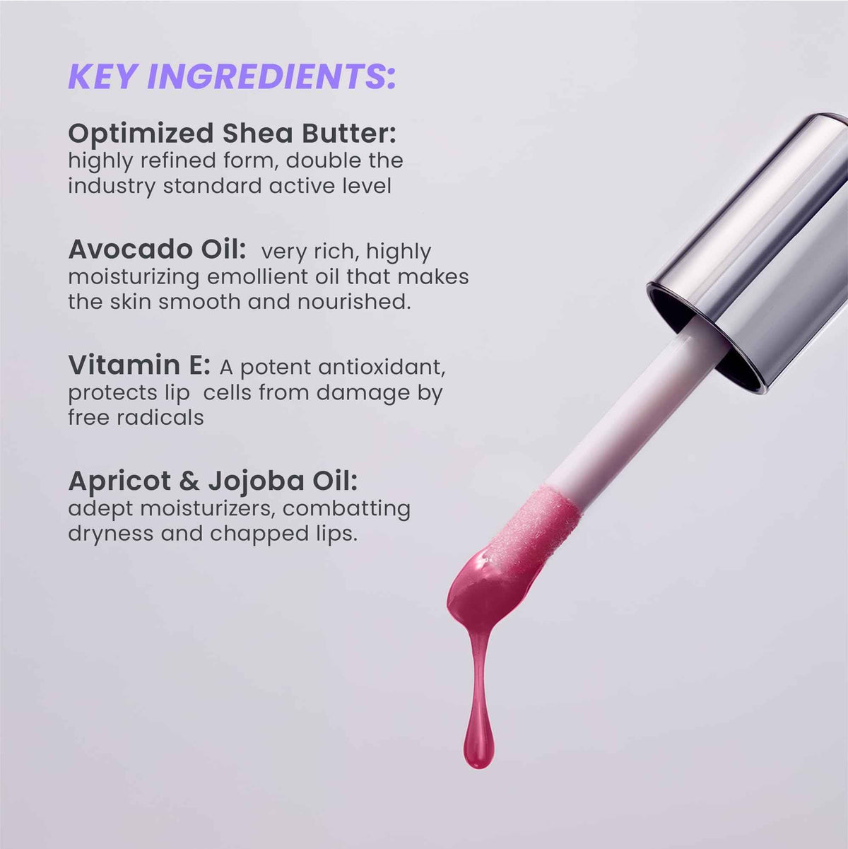 Wonderskin Lip Oil Rehab Serum - Tinted Lip Oil, Hydrating, Moisturizing, and Non-Sticky Deep Red Tint Serum for Dry Lips (Honey)