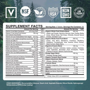 Abundant Earth Whole Food Multivitamin for Women, Daily Multi Vitamins Supplements for Men/Mens Multivitamins + B Complex, Probiotic Multi Enzyme Abundant Earth