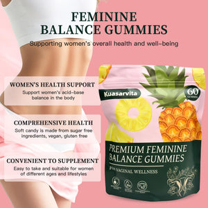 Kuasarvita Peeshlita Women’s Vaginal Probiotics Gummies – pH Balance Support + Feminine Wellness & Comfort, Pineapple Flavor, Natural Probiotic Blend – 60 Gummies KuasarvitaBuy Supplements Australia