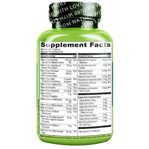 NATURELO Mens Multivitamins for Men 50+ - One Daily Multivitamin for Men with Vitamins, Minerals & Organic Whole Foods, Boost Energy & Health, Non-GMO, 60 Vegetarian Capsules NATURELOBuy Supplements Australia