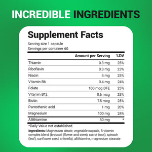 Dr. Berg Natural Vitamin B1 B6 B12 Complex - Allithiamine Vitamin B1 Supplement with 8 Essential Vitamin B Complex for Men & Women Including Thiamin, Niacin, Folate, Magnesium & More - 60 Capsules Dr. Berg NutritionalsBuy Supplements Australia