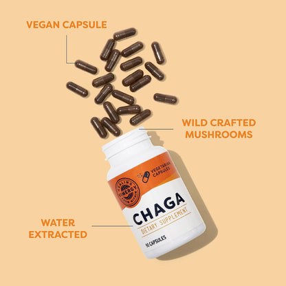 Vimergy Chaga Capsules – Superfood Cellular Support* – Cardiovascular Health Benefits* – Kosher, Vegan, Gluten-Free – 90 Capsules