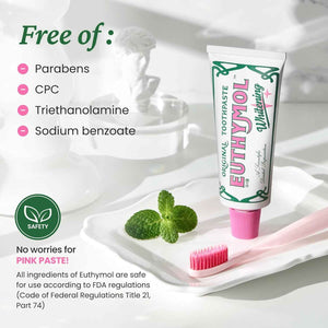 EUTHYMOL Whitening Toothpaste (3.7fl oz) - Stain Removal in 2 Weeks, Long-Lasting Freshness for Sensitive Gum & Teeth. Bad Breath