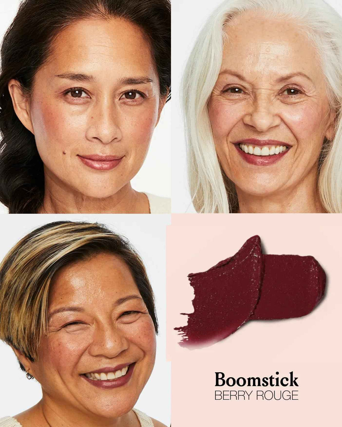Boomstick Color® All-in-One Cream Blush for Cheeks, Eyes & Lips, Long Wearing, Blendable Makeup Blush Stick for Mature Skin, Cruelty Free Lip Cheek Tint with Skincare Benefits, Cindy Joseph (Berry)