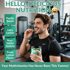 2 Pack Mens Multivitamins Gummies- Methylated Multivitamin for Men with Coq 10, Vegan Omega 3, Vitamins A C E D3 K2 B6 B12 B1 B2 Vigorintha