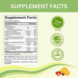 Greenfield Nutritions Halal Multivitamins for Adults | 90 Halal Vitamins for Women & Men | All Essential Gelatin Free Halal Gummy Vitamin, Mineral GREEN FIELD NUTRITIONS