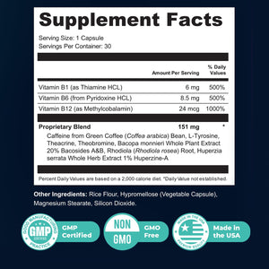 Nature’s NutriWave MemoMatrix – Daily Vitamin B1, B6, B12& Botanical Supplement with Bacopa, Rhodiola, Huperzia, L-Tyrosine & B-Vitamin Blend – Non-GMO Formula – 30 Capsules, 1 Month Supply Nature’s NutriWaveBuy Supplements Australia