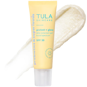 supplement products​TULA Skin Care Protect + Glow Daily Sunscreen - Gel, Broad Spectrum SPF 30, Skincare-First, Non-Greasy, Non-Comedogenic and Reef-Safe with Pollution - JerryCherryUSA