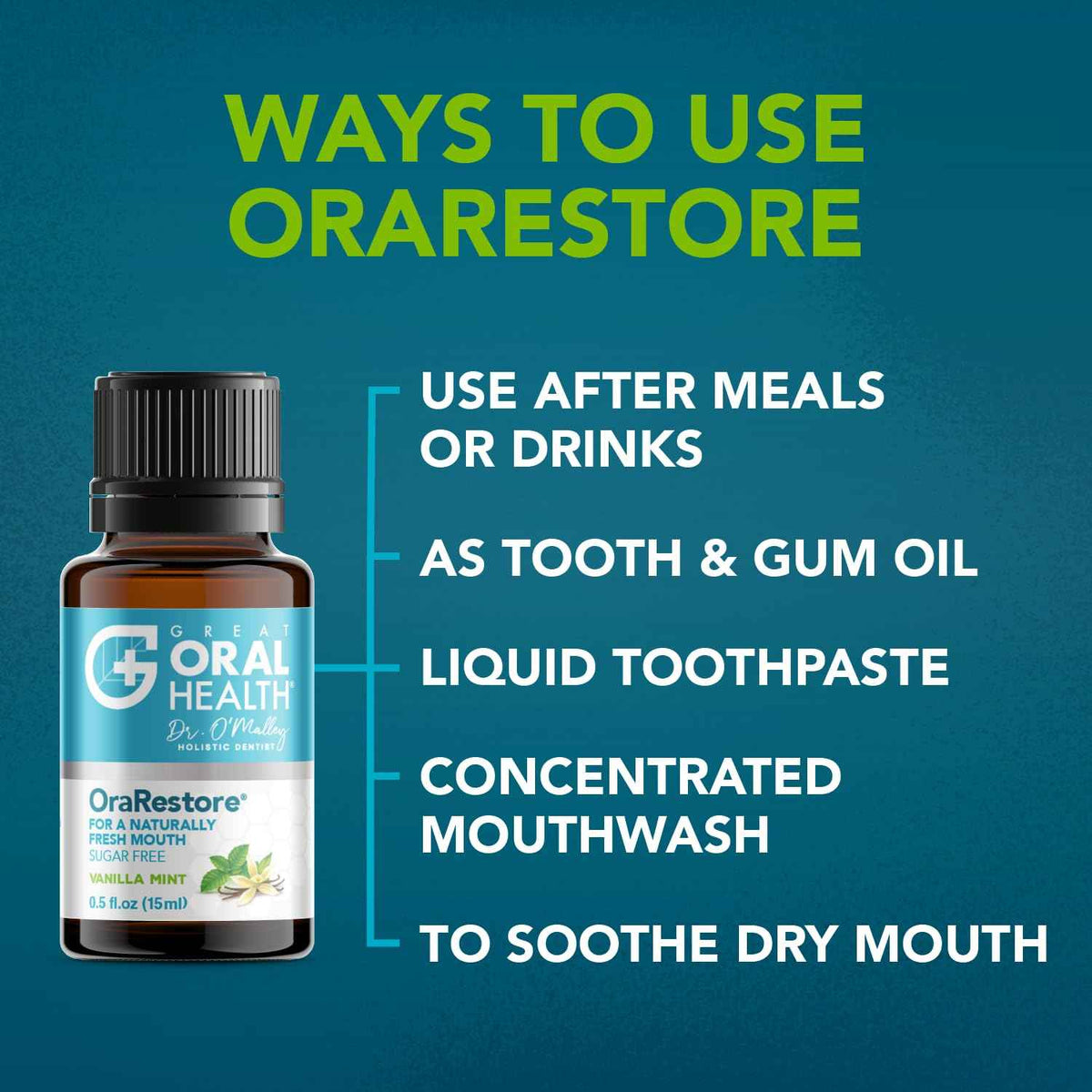 OraRestore Bad Breath Treatment for Adults Halitosis: Dentist Formulated Oral Rinse Concentrate Tooth Oil Liquid Toothpaste, Fresh Breath Mouthwash for Dry Mouth