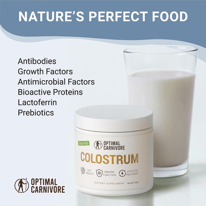 Grass Fed Colostrum Powder, Unflavored Bovine Colostrum for Humans, Colostrum Supplement Powder for Gut Health, Immune Support & Muscle Recovery, 120 grams, Colostrum Powder Grass Fed