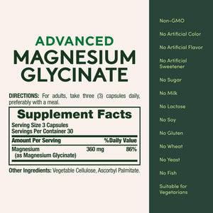 Nature's Bounty Calm Magnesium Glycinate Supplement - High Absorption Magnesium for Relaxed Mood, Heart & Bone Health, 90 Capsules Nature's BountyBuy Supplements Australia