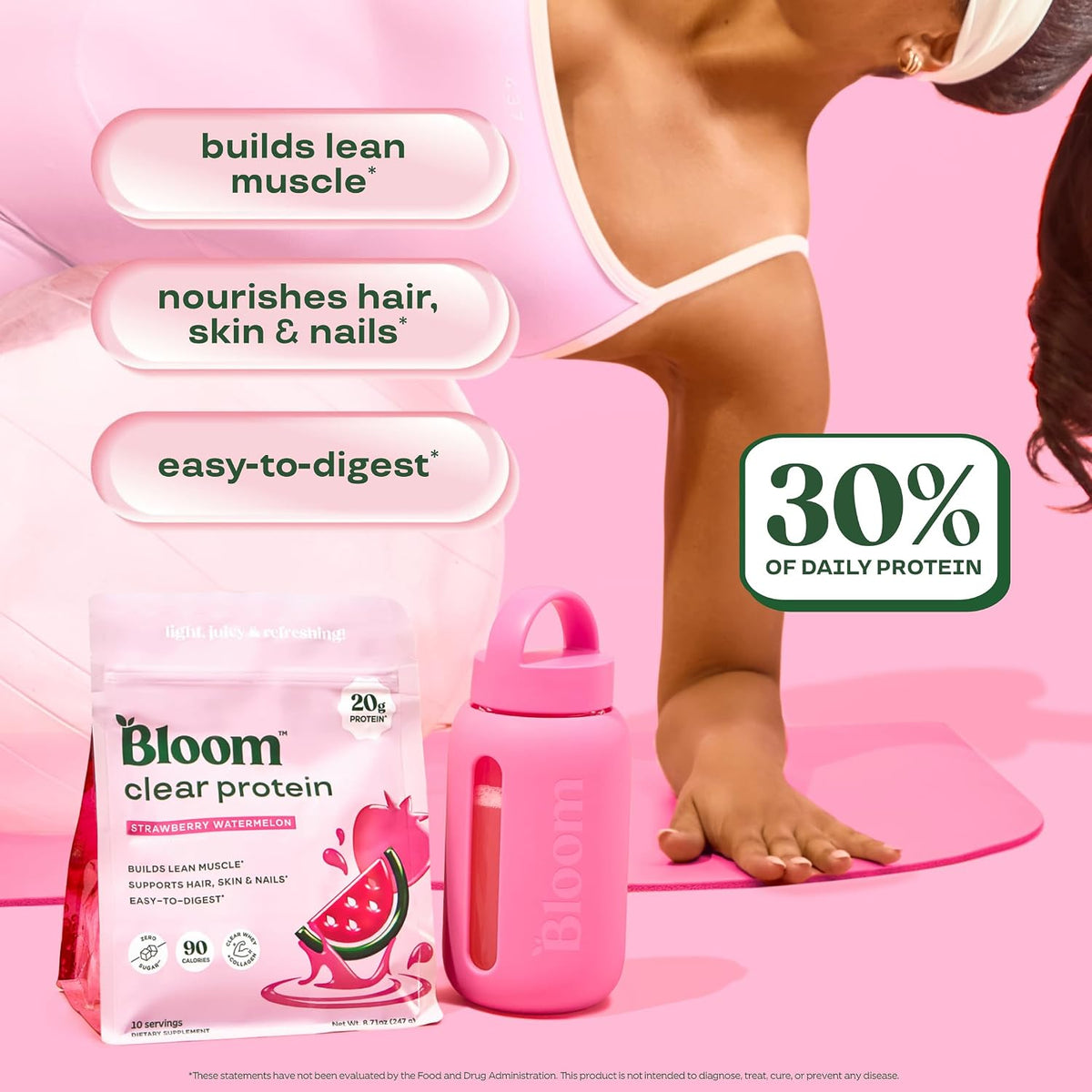 Bloom Strawberry Watermelon Clear Protein and Strawberry Watermelon Energy Packets Bundle