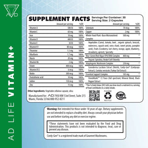 Project AD Vitamin+ Multimineral Multivitamin Supplement Complete Antioxidant, Energy & Immune Support. (60 Servings) PROJECT AD LLC