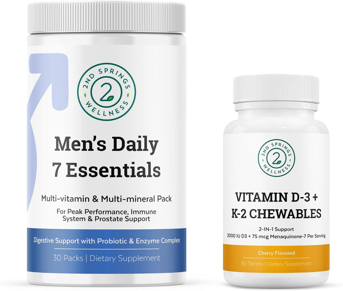 Men's Daily 7 Essentials & Vitamin D3+K2 Bundle