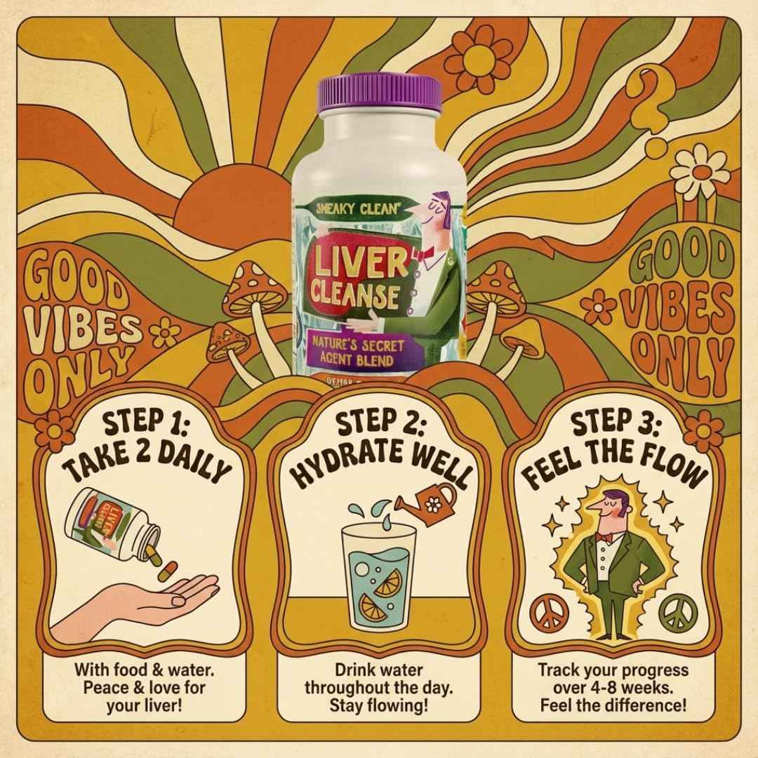 Hippie Farms Liver Cleanse Support Supplement w Organic Milk Thistle - Nature's Secret Agent Blend - 60 Vegan Capsules