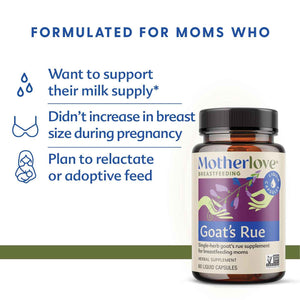 Motherlove Goat’s Rue (120 Liquid caps) Lactation Supplement for Breast Tissue Development & Supporting Breast Milk Supply —Non-GMO,