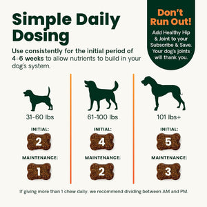 VetriScience Ultimate Strength Healthy Hip & Joint Chews, GlycoFlex Glucosamine, Chondroitin and Green-Lipped Mussel Joint Support Supplement for Dogs, Soothe Joint Discomfort, Duck, 120 Count VETRISCIENCEBuy Supplements Australia