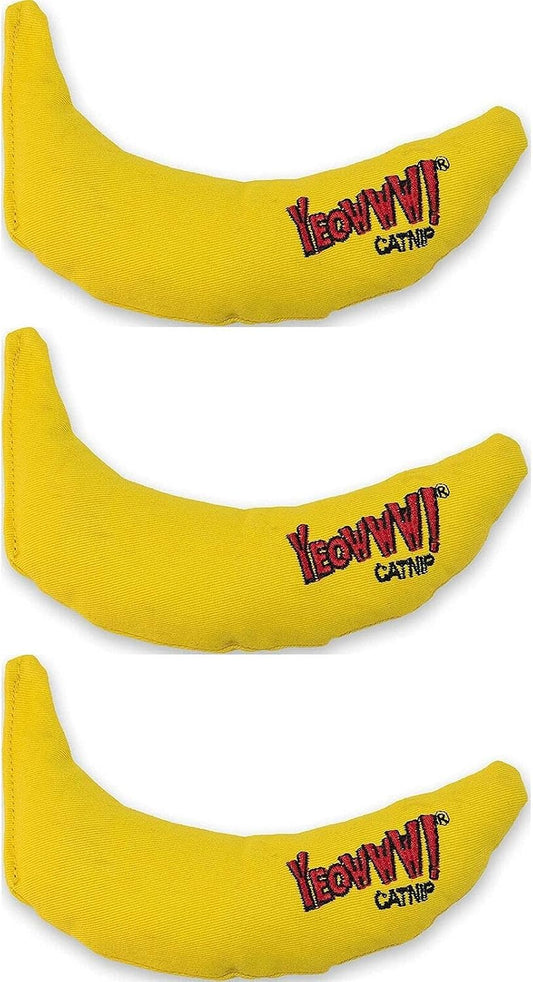 YEOWWW! DuckyWorld 100% ORGANIC CATNIP Leaf & Flower Cat Toy BANANA 3 PACK