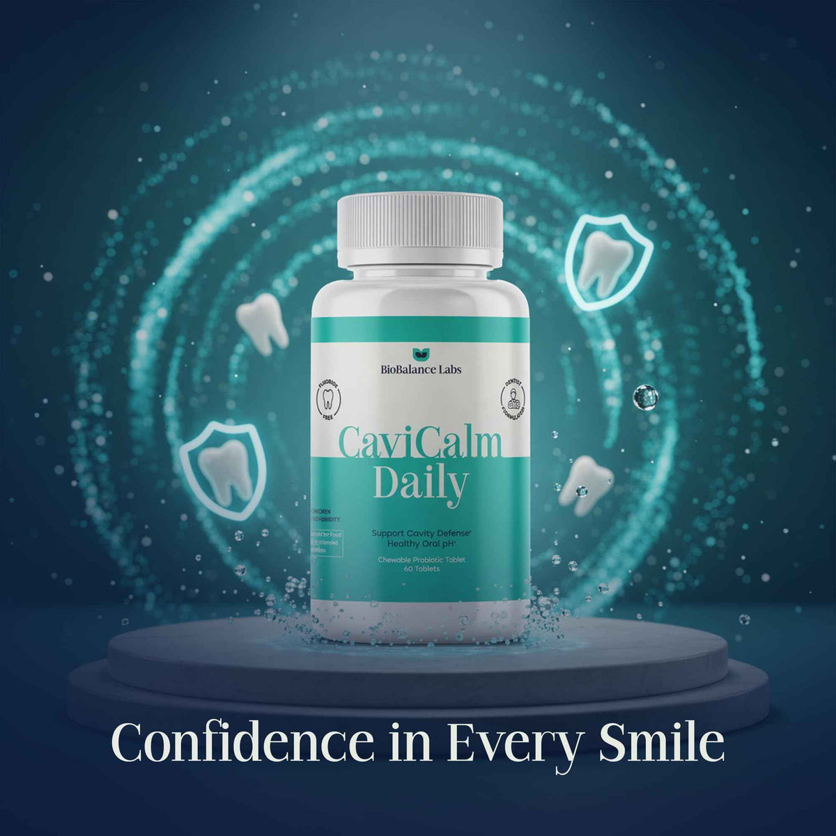 Cavity Protection Chewable Tablet - for Healthy Teeth & Gums - Fresh Breath - Nano Hydroxyapatite - Xylitol - Oral Probiotic Supplement