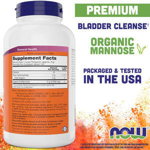 NOW Foods Pure, Organic D-Mannose 10 oz Powder - Bladder Cleanse and Urinary Tract Health Supplement - Non-GMO - Vegan Friendly - 2000mg / 2 Grams per Serving NOW FoodsBuy Supplements Australia