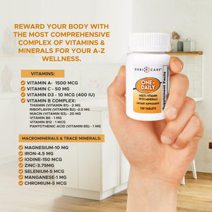 One-Daily Multivitamins with Minerals for Men & Women (100 Tablets) by GeriCare| High-Potency Multi-Vitamin & Multimineral Dietary Supplement for Immunity, Energy| Complete Daily Nutritional Support GeriCareBuy Supplements Australia