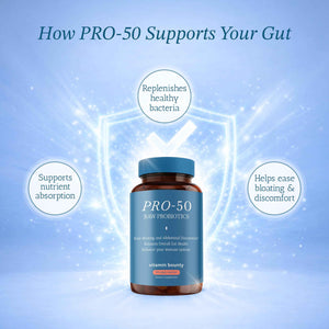 Vitamin Bounty Pro-50 Probiotic 50 Billion CFU - 13 Strain Supplement for Men & Women + Prebiotics - Digestive Health & Gut Support - Lactobacillus & Bifidobacterium - Delayed Release Capsules, 2 Pack