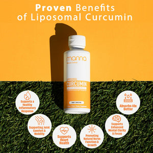 Manna Vitamins Evolved Liposomal Liquid Curcumin for Advanced Absorption Best Turmeric Supplement for Daily Joint & Immune Health Support - Vegan, Non-GMO, 95% Curcuminoids (1 Pack) Manna Vitamins EvolvedBuy Supplements Australia