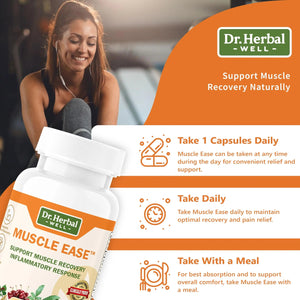 DR.HERBAL WELL Muscle Ease - Joint, Muscle & Nerve Support Fast Acting Relax Comfort Recovery Natural Herbal Supplement - (60 Capsules) MAX-Strength DR. HERBAL WELLBuy Supplements Australia
