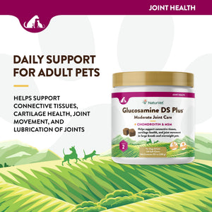 NaturVet – Glucosamine DS Plus - Level 2 Moderate Care – Supports Healthy Hip & Joint Function – Enhanced with Glucosamine, MSM & Chondroitin – for Dogs & Cats–120 Soft Chews NaturVetBuy Supplements Australia