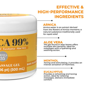 Arnica 35 Arnica Body Massage Gel – Water-Based Cosmetic Massage Gel with Arnica Montana, Fast-Absorbing Lightweight Texture, Non-Greasy Feel, Dermatologically Tested, 16.9 fl oz ArnicaBuy Supplements Australia